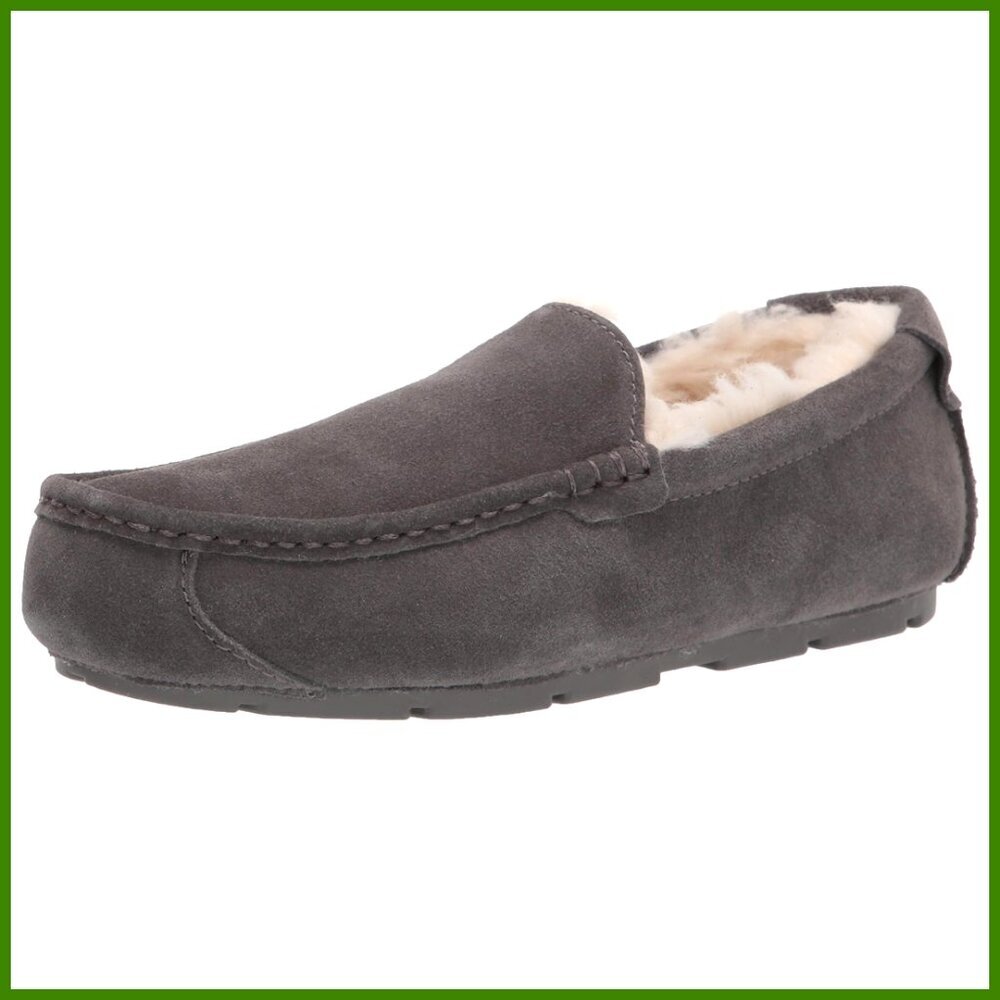 Suede Slipper with Wool and Faux Fur Interior, Indoor Outdoor EVA Sole